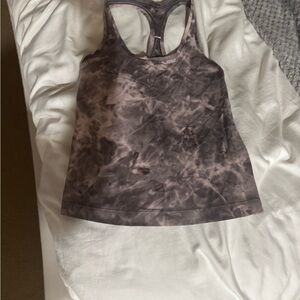 lululemon athletica Black and Gray Tie-Dye Tank Top